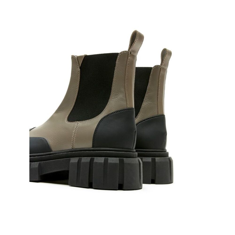 C LA CANADIENNE Womens Taupe Beige Kyree Toe Block Heel Leather Booties 38.5 - Picture 2 of 3